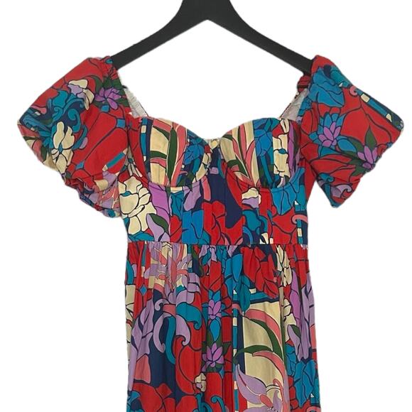 Tuckernuck Climbing Cosmos Valerie Dress Floral Red 2 - Picture 4 of 6